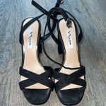 Nina  Heels Black Strappy Sequin Open Toe  Photo 0