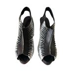 Alexander McQueen  Women Cage Sandals US Size 7 EU 37 Black Silver Leather Heels Photo 1