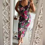 Marchesa Notte Botanical Midi Dress in Size 6 Black Photo 4