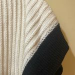 Rebecca Minkoff Womens  Colorblock Rib Poncho In Cream/Black Photo 2