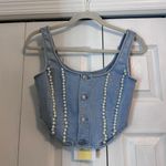 Nana Macs NWT Denim Pearl Vest Photo 4