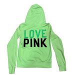 PINK - Victoria's Secret Love PINK Victoria’s Secret lime bright green hoodie size small Photo 1