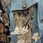 Indigo Moon Womens Medium Jean Tribal Dressy Jacket Embroidery Boho Artsy Spring Blue Photo 4