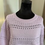 RD Style NWT  Lacey Pointelle Sweater Light Purple Lavender Knit‎ Open Weave Crop Photo 4