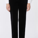 Max Mara Weekend‎  Black Velvet Wide Leg High Waist Trouser Pants Size 6 Photo 0