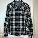Jachs Girlfriend  Plaid Black White Flannel Snap Button BEA Size XXL EUC #0601-OC Photo 1