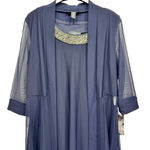 R & M Richards  Navy Blue Dress with Rhinestones & Sheer Cardigan Formal Wedding Photo 13