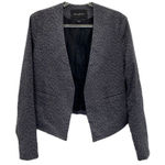 Banana Republic Blazer Jacket Size 2 Gray Charcoal Animal Print Leopard Photo 0