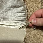 Lulus  Cream Satin Clutch with detachable metal chain Photo 4