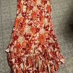 Raga  Anthropologie maxi hi lo floral reds ruffle hem large l boho Photo 3