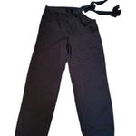 Women’s Silk Dress Pants Waisted Tie Side Wide Leg Work Pants Black Size Small Photo 10