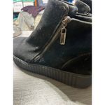 Saimilor Black Suede Platform Ankle Boots With Side Zipper & Ribbed Soles 11 Photo 5