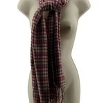 100% Cashmere Scarf Made in Scotland Unique Plaid Pink Green Pale Yellow Photo 2