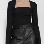 ZARA NWT  black textured bodysuit Square Neck Black Photo 1