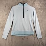 Under Armour ‎ Top Pullover ColdGear Fitted Half Zip Athletic Casual Blue Small Photo 1