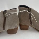 Jeffrey Campbell  Booties Size 7 Boots Suede Taupe Leather Owen Block Heel Zipper Photo 9