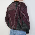 Vintage 80s Leather Patch Grandpa Sweater Black Size M Photo 2