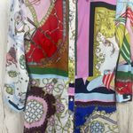Sunday Up Scarf Print Patchwork Midi Shirt Dress size S Colorful Resort Vacation Photo 3