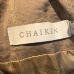 Chaiken Gold Ruffled Sheath Mini Dress Cap Sleeve Womens 6 Quiet Luxury Classic Photo 8