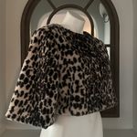 AQUA  Faux Fur Leopard Print Shrug, Size M New w/Tag Retail $138 Photo 4