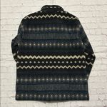 True Grit  Women’s Aztec Navy and Cream Fleece Button Up Shacket Jacket Medium Photo 4