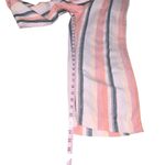 Ann Taylor LOFT Linen Blend Striped Tie Waist Wide Leg Cropped Trousers Pants Small Petite Photo 6