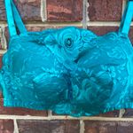 Teal Lace Bralette Comfort Choice 40C Women's Plus Size Lace Wireless Cami Bra Blue Photo 4