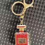 Red Sparkly Embellished Perfume Bottle Bag Charm Photo 0