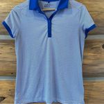Nike Golf Women’s Striped Blue and White Polo Photo 1