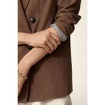 Anthropologie  Maeve Oversized Blazer Jacket Size Small Double Breasted Brown Photo 2
