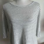 Vince  • White Black Striped Linen Tee Shirt Photo 1
