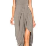 Shona joy Revolve Stellar Drape Olive Green Midi Dress 2 Photo 0