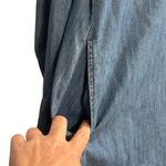 Loft Ann Taylor  Women's M Blue Denim Long Sleeve Tunic Dress Short Side Pockets Photo 13