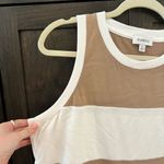Evereve Tan and White Sleeveless Tank Top Photo 1