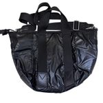 ZARA Black Padded Technical Fabric Tote Bag with Crossbody Strap Lightweight Photo 2