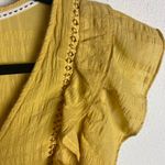 Knox Rose  Size S Yellow Dress Mini Flutter Sleeve Gauzy Tired Inlet Lace Boho Photo 7