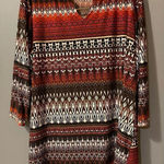 Cato  Womens 22W/24W Top Geometric Print Stretch Knit 3/4 Sleeve Plus Tunic Photo 0
