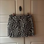 Monochrome Optical Illusion Mini Skirt Black Size M Photo 1