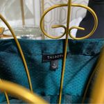 Talbots Satin teal green small dot jacquard  blouse Size L Photo 2