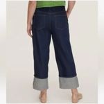 Kate Spade X Target NWOT High Rise Straight Leg Wide Cuff Size 0 Blue Photo 2