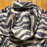 Jones New York  Zebra Print Button Up Trench Coat - Size Medium Photo 8
