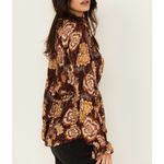 Shyanne  Floral Blouse - Brown and Gold Photo 8
