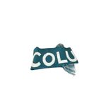 Columbus Teal And Cream Knit Rectangular Fringed Scarf 31”x8” Photo 7