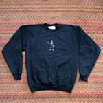 VTG M&C SPORTSWEAR RHINESTONE HALLOWEEN SKELETON BLACK SWEATSHIRT Size M Photo 0