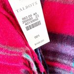 Talbots  Red And Blue Tartan Plaid Cashmere Rectangle Scarf Photo 3