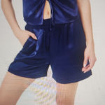 Terez  Silky Flow Shorts In Navy Size L Photo 0