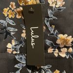 Lulus NWT Evenings With You Dark Teal Floral Burnout Velvet Asymmetrical Dress M Photo 5