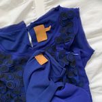 Ali Ro Blue & Black Silk Applique Dress Photo 7