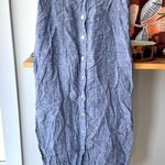 St. Tropez Chambray Blue Linen Button Front Midi Skirt Size Small Photo 0