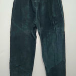 wilson's leather Vintage  Size 2 Dark Green Suede Paperbag Pants High Rise Belted Photo 0